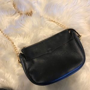 Authentic Gucci - Black & gold cross body bag